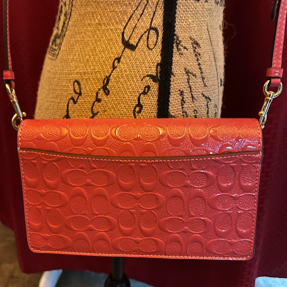 Coach Anna Foldover Clutch Crossbody In Pink - Picture 4 of 5
